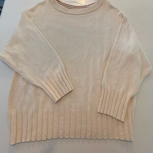 Free People Sz Small Street Fair Oversized Tunic Sweater Ivory